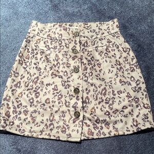 Maurices Animal Print Mini Skirt with Buttons